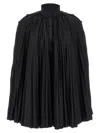 Giovanni Bedin Pleated Dress With Cape In Black