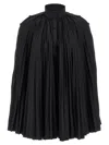 Giovanni Bedin Pleated Dress With Cape In Black
