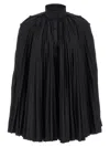 Giovanni Bedin Pleated Dress With Cape In Black