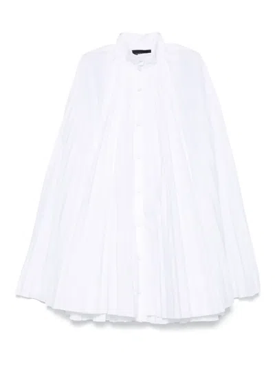Giovanni Bedin Pleated High-neck Dress In White