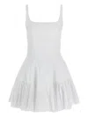 Giovanni Bedin Cotton Blend Mini Dress With Pleated Hem In White