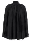 Giovanni Bedin Black Pleated Cape Dress In Black