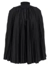 Giovanni Bedin Black Pleated Cape Dress In Black