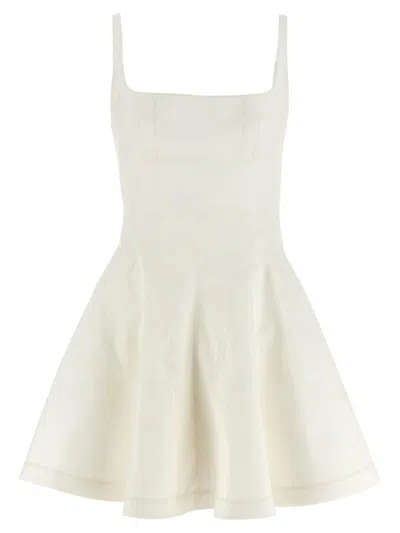 Giovanni Bedin Square-neck Full Skirt Mini Dress In White