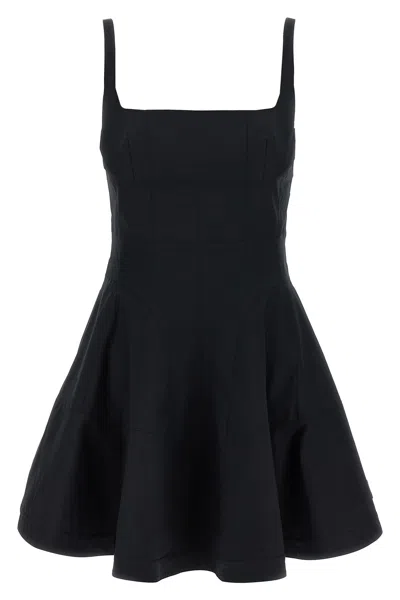 Giovanni Bedin Square-neck Poplin Mini Dress In Black