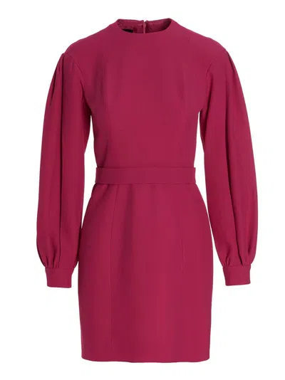 Giovanni Bedin Puff Sleeve Viscose Dress In Pink