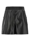Giovanni Bedin Black Leather Shorts In Black