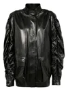 Giovanni Bedin Ruched Leather Jacket