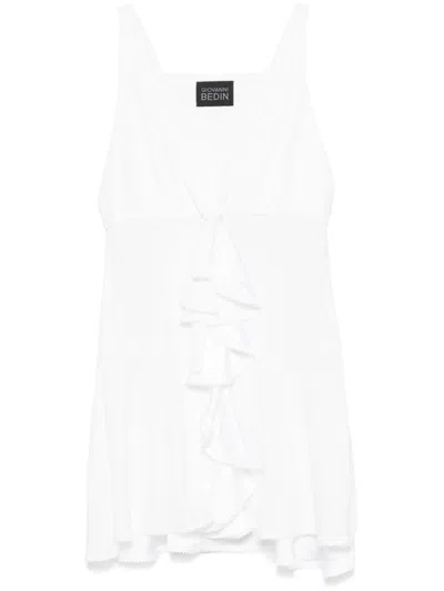Giovanni Bedin Ruffle-detail Mini Dress In White