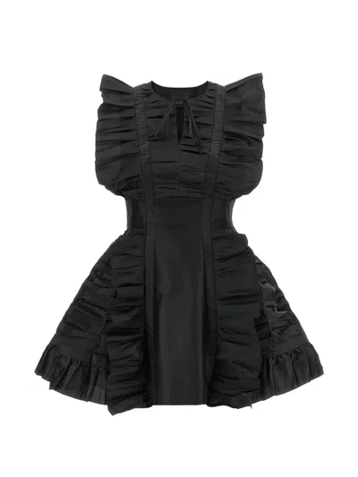 Giovanni Bedin Ruffle-trimmed Flared Mini Dress In Multi