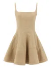 Giovanni Bedin Beige Pleated Dress In Brown