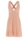 Giovanni Bedin Embellished V-neck Mini Dress In Orange