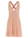 Giovanni Bedin Embellished V-neck Mini Dress In Pink