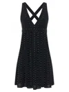 Giovanni Bedin Silk Blend Mini Dress With Pearl In Black