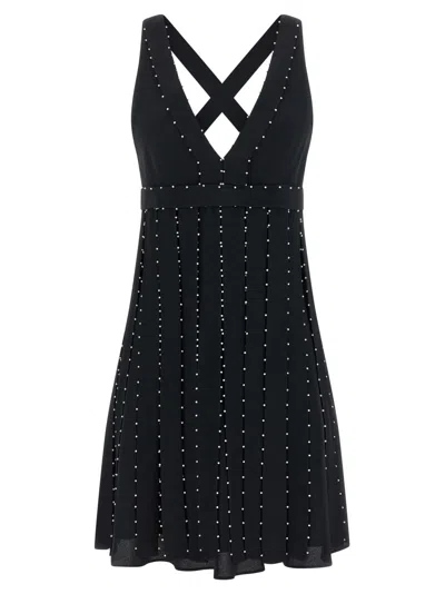 GIOVANNI BEDIN GIOVANNI BEDIN SILK BLEND MINI DRESS WITH PEARL