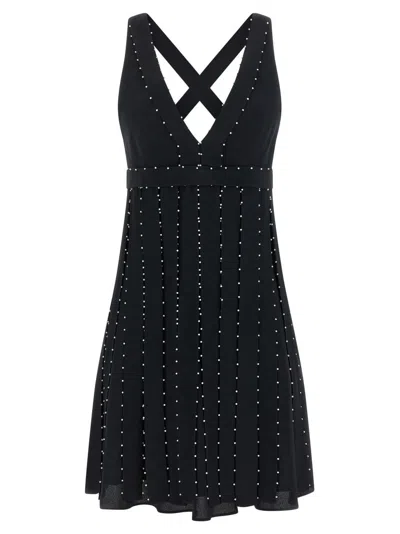 GIOVANNI BEDIN SILK BLEND MINI DRESS WITH PEARL