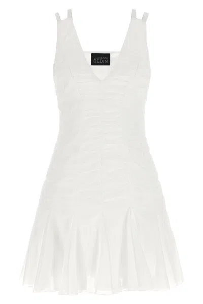 Giovanni Bedin Smock-effect Pleated Mini Dress In White