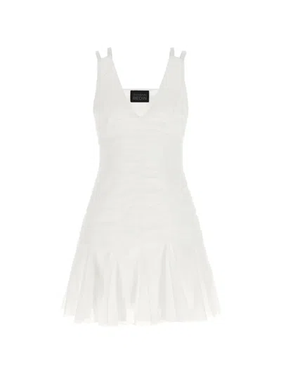 Giovanni Bedin Smock-effect Pleated Mini Dress In White