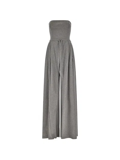 Giovanni Bedin Strapless Wide-leg Jumpsuit In Gray