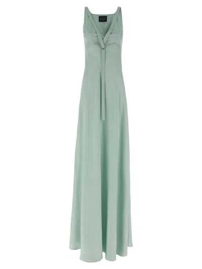 Giovanni Bedin V-neck Striped Dress In Green