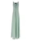 Giovanni Bedin Green Striped Dress In Green