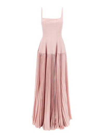 Giovanni Bedin Long Pleated Dress In Pink