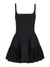 Giovanni Bedin Square-neck Flared Mini Dress In Black