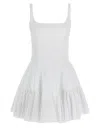 Giovanni Bedin Cotton Blend Mini Dress With Pleated Hem In White