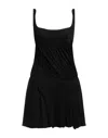 Giovanni Bedin Square-neck Flared Mini Dress In Black