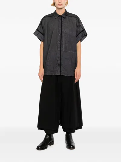 Giovanni Cavagna Button-up Short-sleeve Shirt In Gray