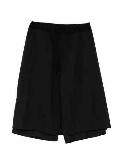 Giovanni Cavagna Drawstring Layered Trousers In Black