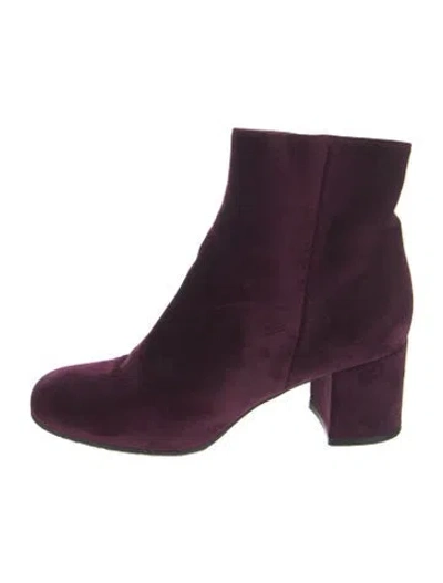 Pre-owned Giovanni Cavagna Velvet Boots In Purple
