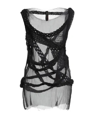 Giovanni Cavagna Woman Top Black Size 10 Cotton, Silk