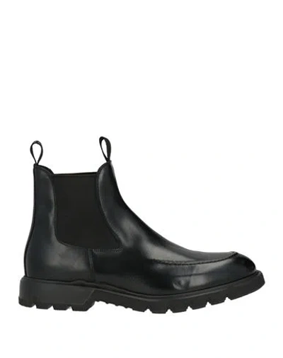 Giovanni Conti Man Ankle Boots Black Size 10 Leather In Multi