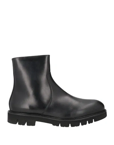 Giovanni Conti Man Ankle Boots Black Size 9 Leather