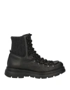 Giovanni Conti Man Ankle Boots Black Size 9 Leather, Textile Fibers