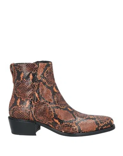 Giovanni Conti Man Ankle Boots Brown Size 9 Leather