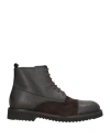 Giovanni Conti Man Ankle Boots Dark Brown Size 9 Leather In Brown