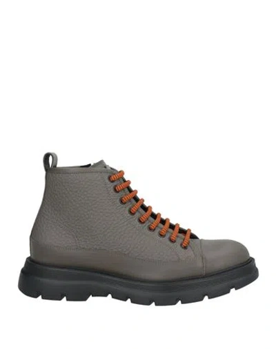 Giovanni Conti Man Ankle Boots Dove Grey Size 8 Leather