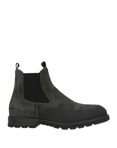 Giovanni Conti Man Ankle Boots Lead Size 10 Soft Leather In Black