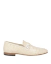 Giovanni Conti Man Loafers Beige Size 8 Calfskin In Beige