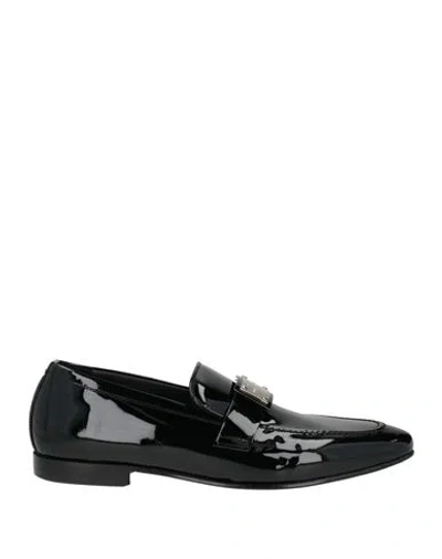 Giovanni Conti Man Loafers Black Size 10 Leather In Animal Print