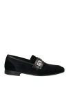 Giovanni Conti Man Loafers Black Size 9 Calfskin, Textile Fibers
