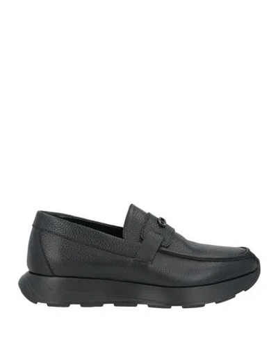 Giovanni Conti Man Loafers Black Size 9 Leather In Multi
