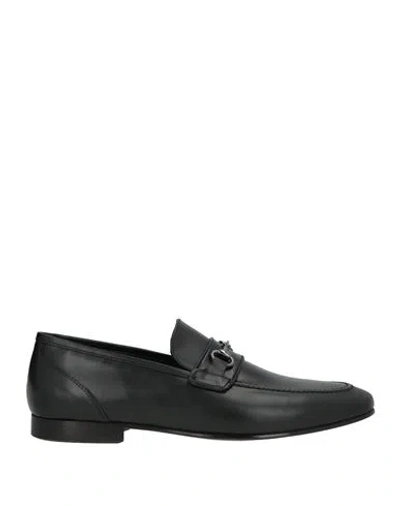 Giovanni Conti Man Loafers Black Size 9 Leather In Multi