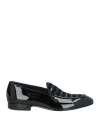 Giovanni Conti Man Loafers Black Size 9 Leather, Textile Fibers In Black