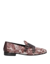 Giovanni Conti Man Loafers Brown Size 9 Soft Leather, Textile Fibers In Brown