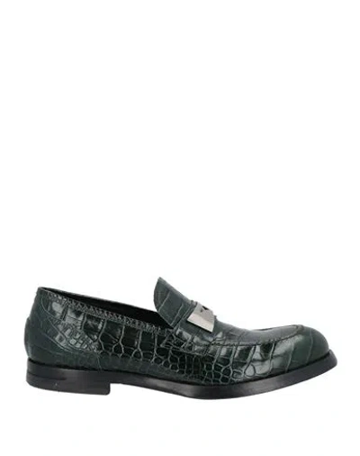 Giovanni Conti Man Loafers Dark Green Size 9 Leather