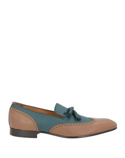Giovanni Conti Man Loafers Deep Teal Size 9 Calfskin In Brown
