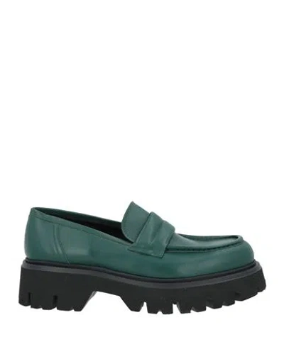Giovanni Conti Man Loafers Emerald Green Size 9 Calfskin In Multi